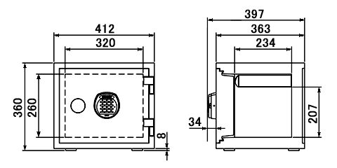 A119R3WR 寸法図 詳細