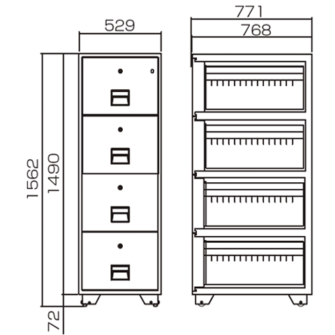 B4-4KJ 寸法図 詳細