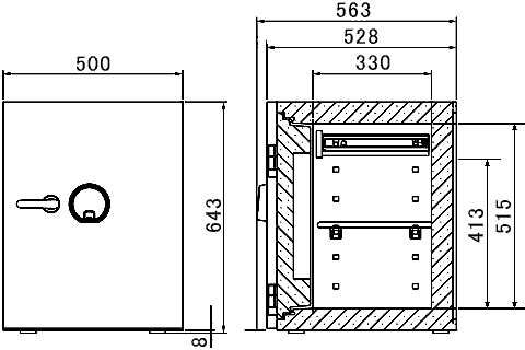 DBAUM700 寸法図 詳細