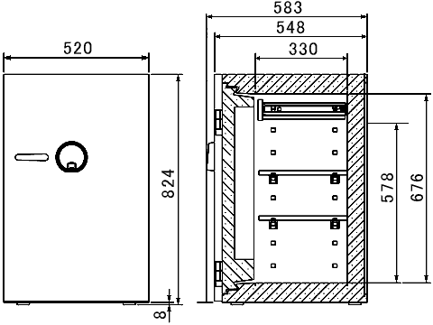 DBAUM800 寸法図 詳細