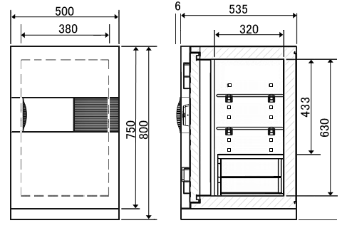 DPS7500 寸法図 詳細