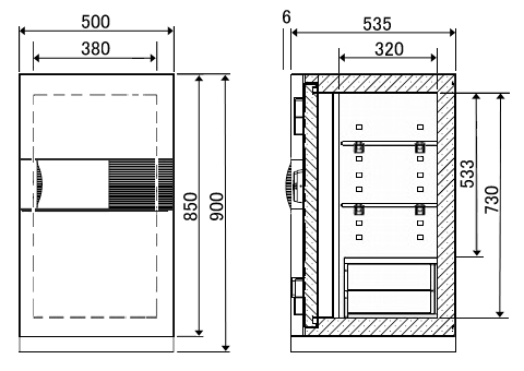 DPS8500 寸法図 詳細