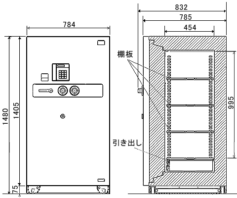 GAC-28T 寸法図 詳細