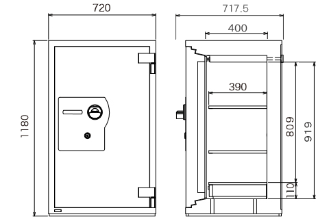 GF118V 寸法図 詳細