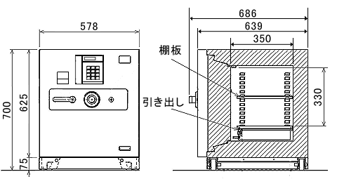 GSA-06T 寸法図 詳細