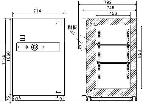 GSA-21 寸法図 詳細