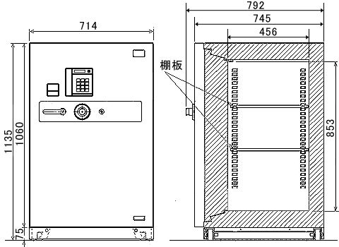 GSA-21C 寸法図 詳細