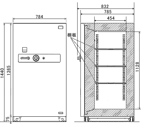 GSA-28 寸法図 詳細