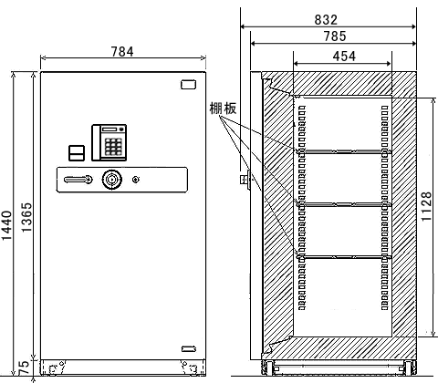 GSA-28C 寸法図 詳細