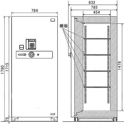 GSA-36C 寸法図 詳細