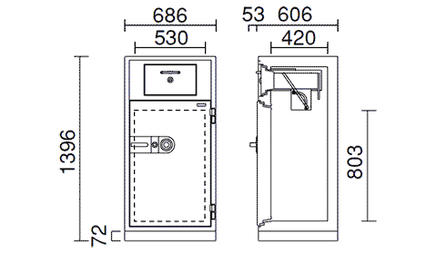 KPX53-D 寸法図 詳細