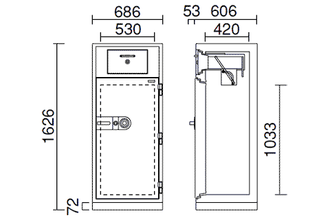 KPX54-D 寸法図 詳細