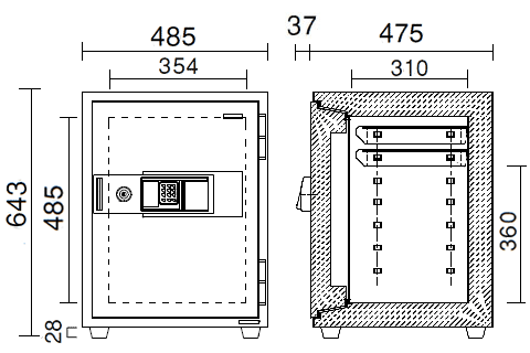 KU-55EK 寸法図 詳細