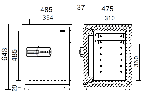 KU-55MN 寸法図 詳細