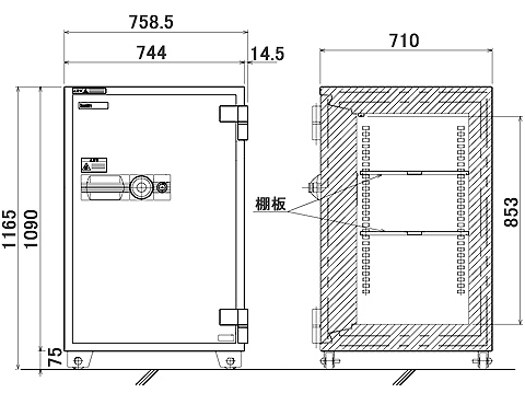 PS-21b 寸法図 詳細