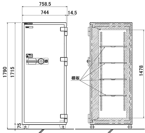 PS-36b 寸法図 詳細