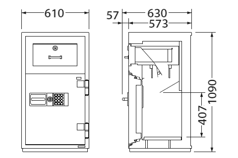 PSG-100ER 寸法図 詳細