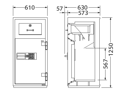 PSG-125ER 寸法図 詳細